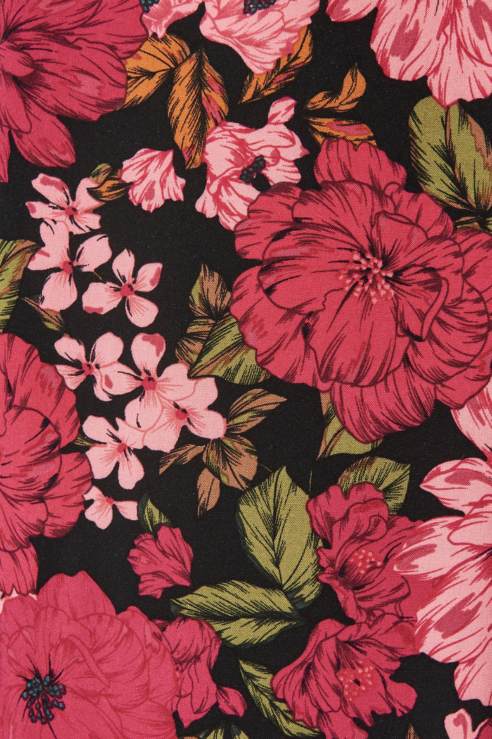 Black with Magenta Floral