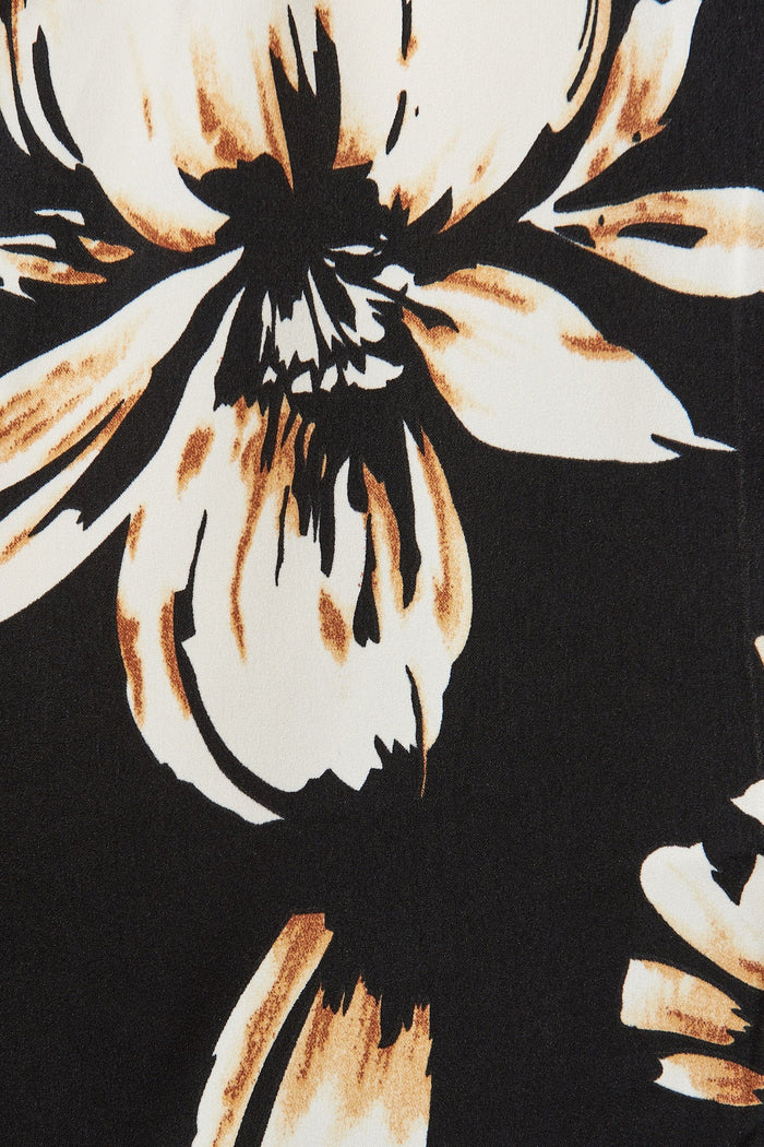 Black with Beige Print