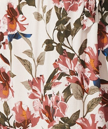 Cream with Purple Floral