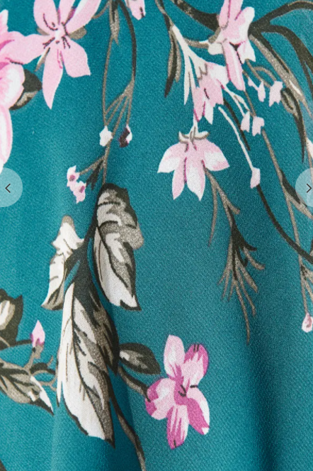 Teal With Pink Floral