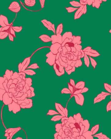 Green with Pink Floral