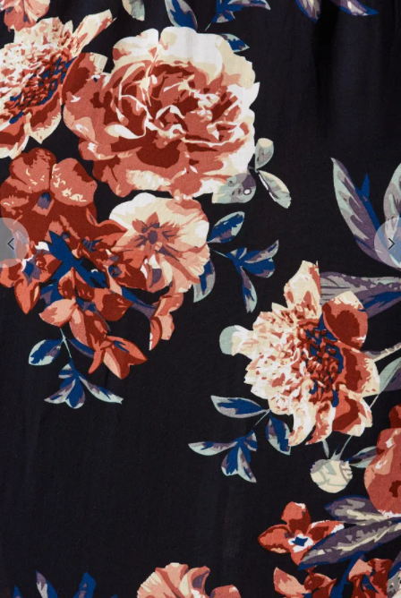 Navy With Rust Floral