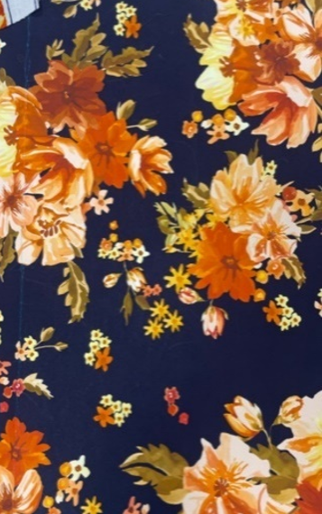 Navy with Rust Floral