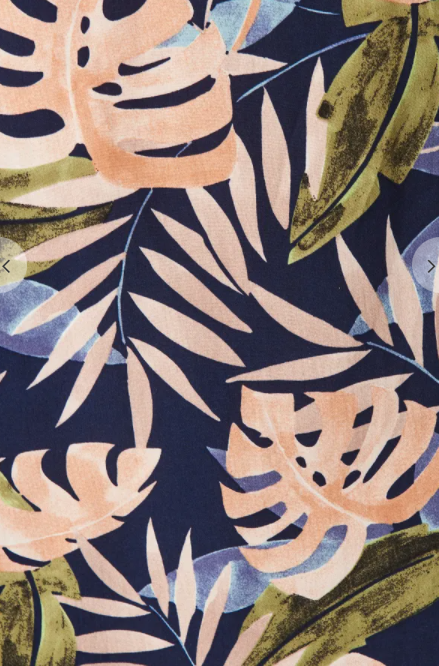 Navy Tropical Leaf