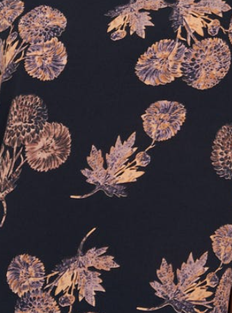 Charcoal With Apricot Floral