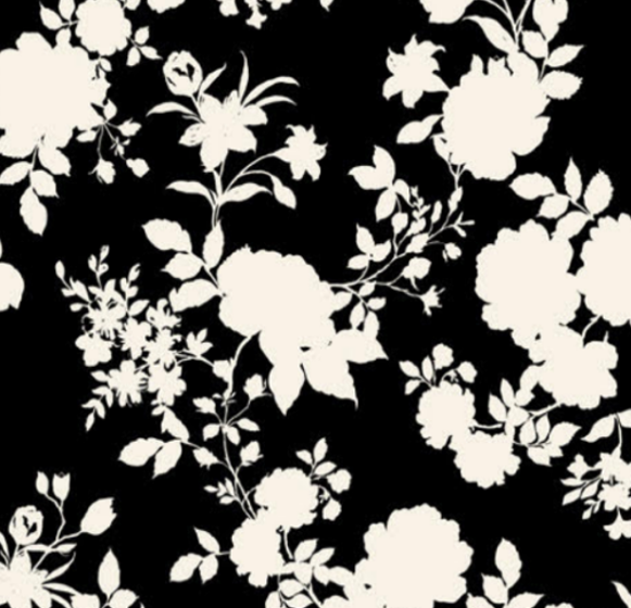 Black with Cream Floral