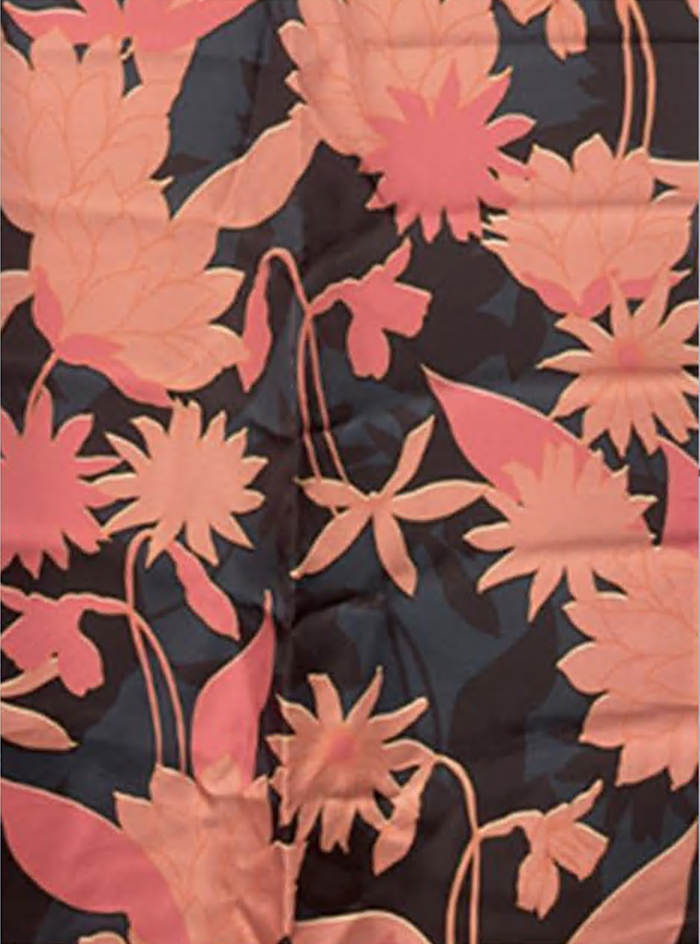 Teal with Blush Floral Satin