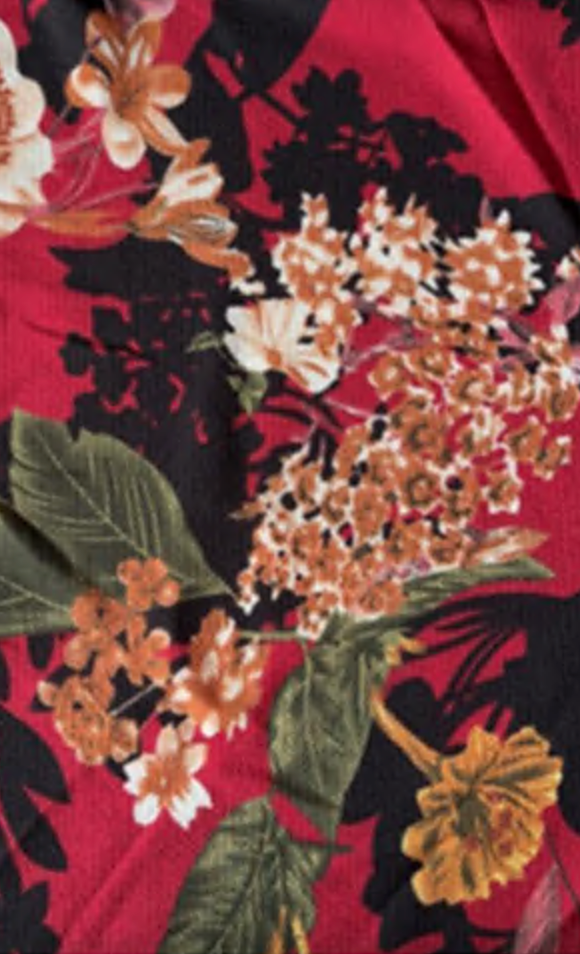 Red with Black Floral