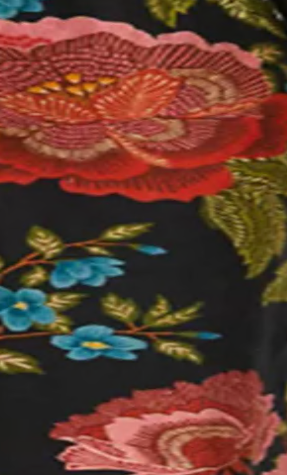 Black with Red Floral