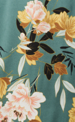 Green With Blush Floral Satin