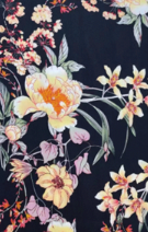 Black with Cream Floral