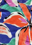 Blue With Orange and Lilac Floral