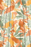 White with Orange Leaf Print