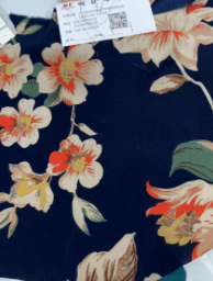 Navy with Beige and orange floral