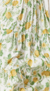 White With Yellow Pineapple Print