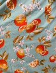 Green with Orange Print