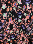 Black with Apricot Floral