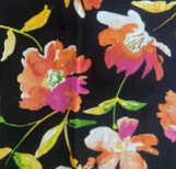 Black with Apricot Floral