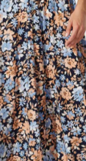 Navy With Blue Floral