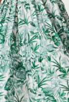 White With Tropical Green Floral
