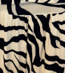 White with Navy Zebra Print