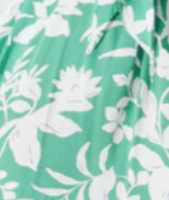 Green With White Floral Cotton