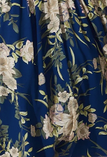 Navy With Beige Floral Chiffon