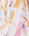 White With Multi Print Linen Blend