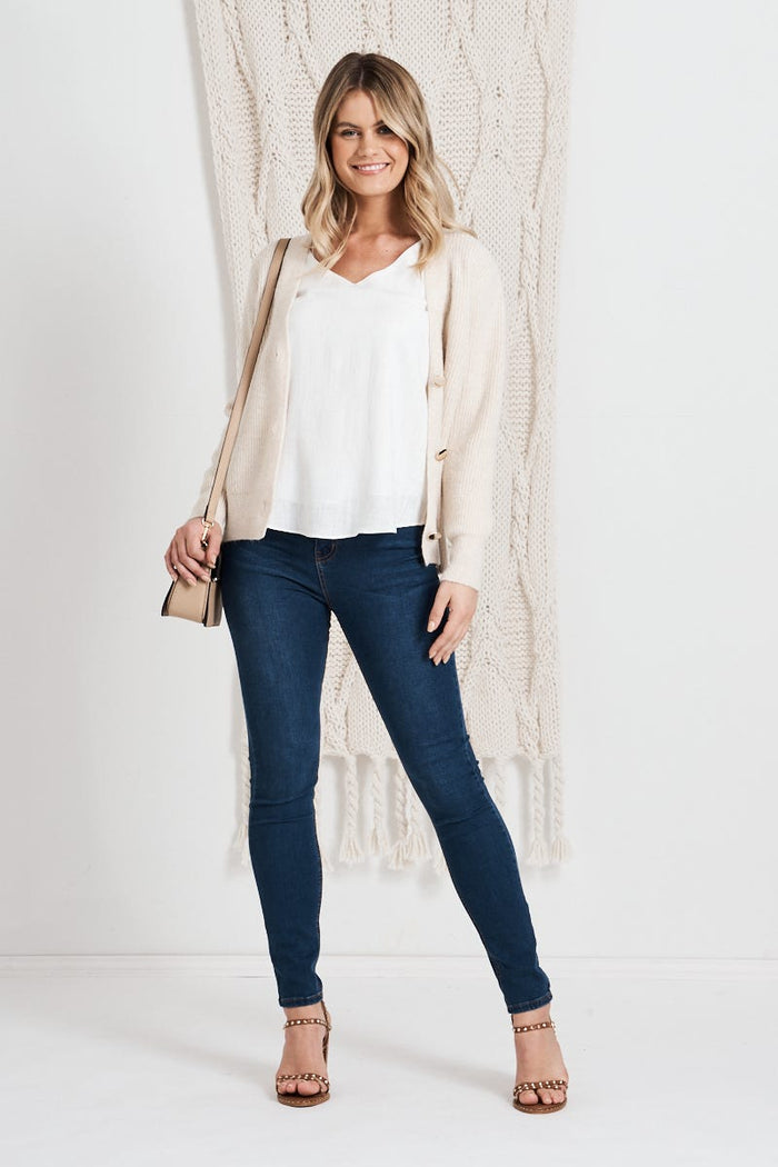 Brooklyn Mid Rise Jeans In Dark Blue Denim - St Frock (Dev)
