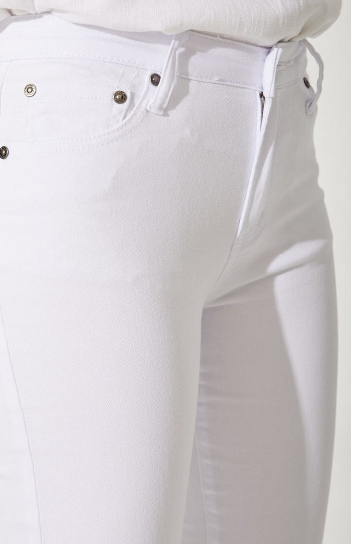 Brooklyn Mid Rise Jeans In White Denim - St Frock (Dev)