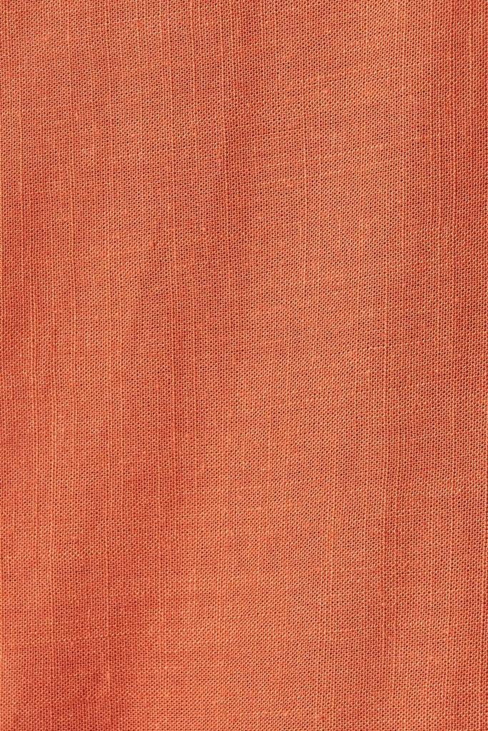 Alice Dress In Rust Linen Blend - St Frock (Dev)