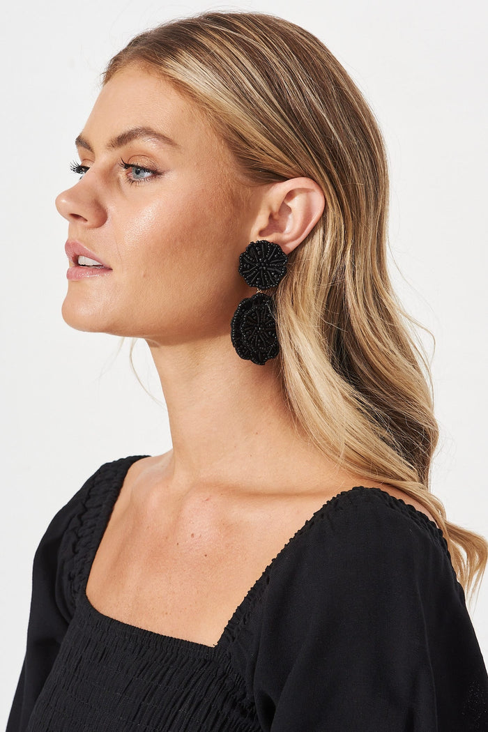 August + Delilah Remy Earrings In Black - St Frock (Dev)