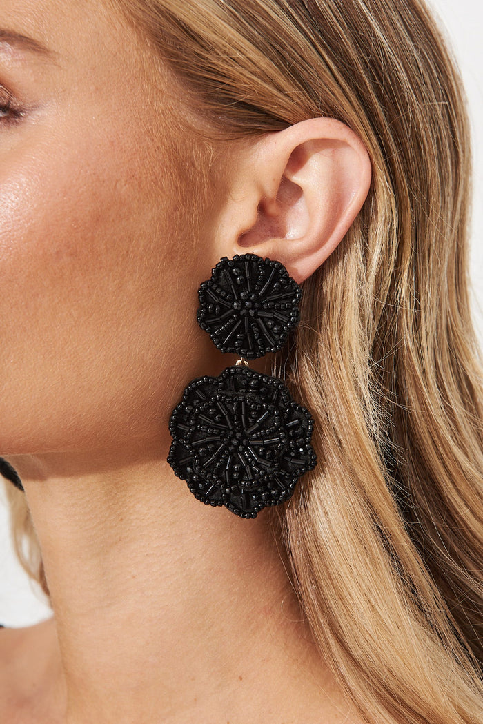 August + Delilah Remy Earrings In Black - St Frock (Dev)