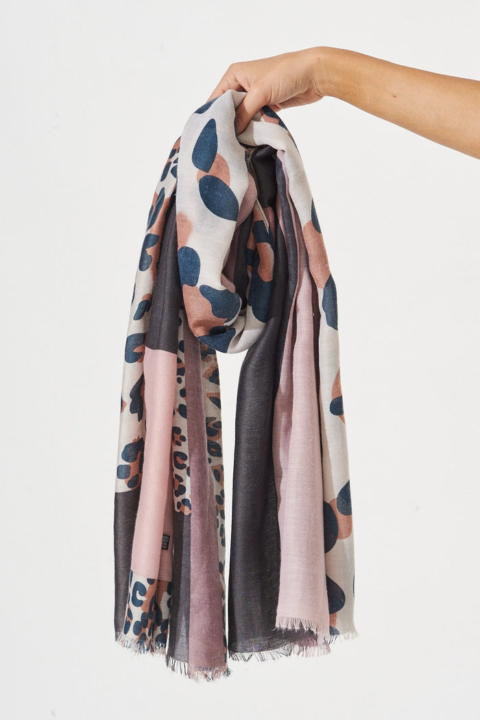 August + Delilah Margot Scarf In Purple Leopard - St Frock (Dev)