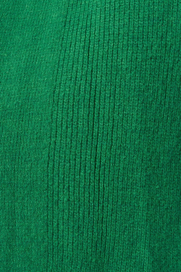 Tilos Knit Cardigan In Green Wool Blend - fabric