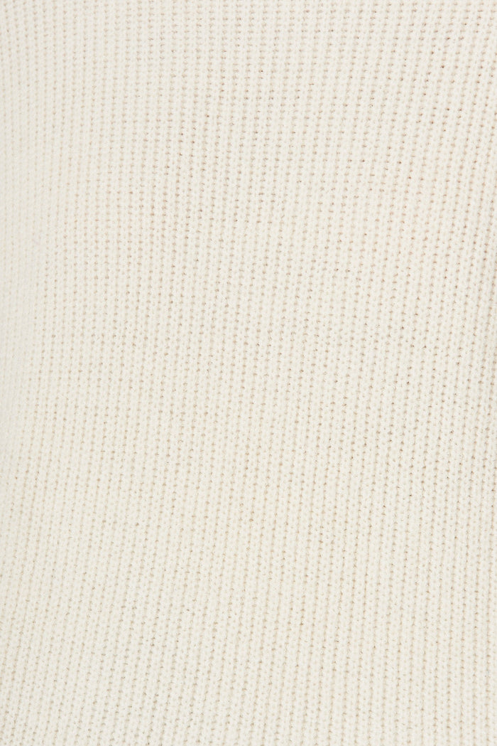 Anguilla Roll Neck Knit In Cream Wool Blend - fabric