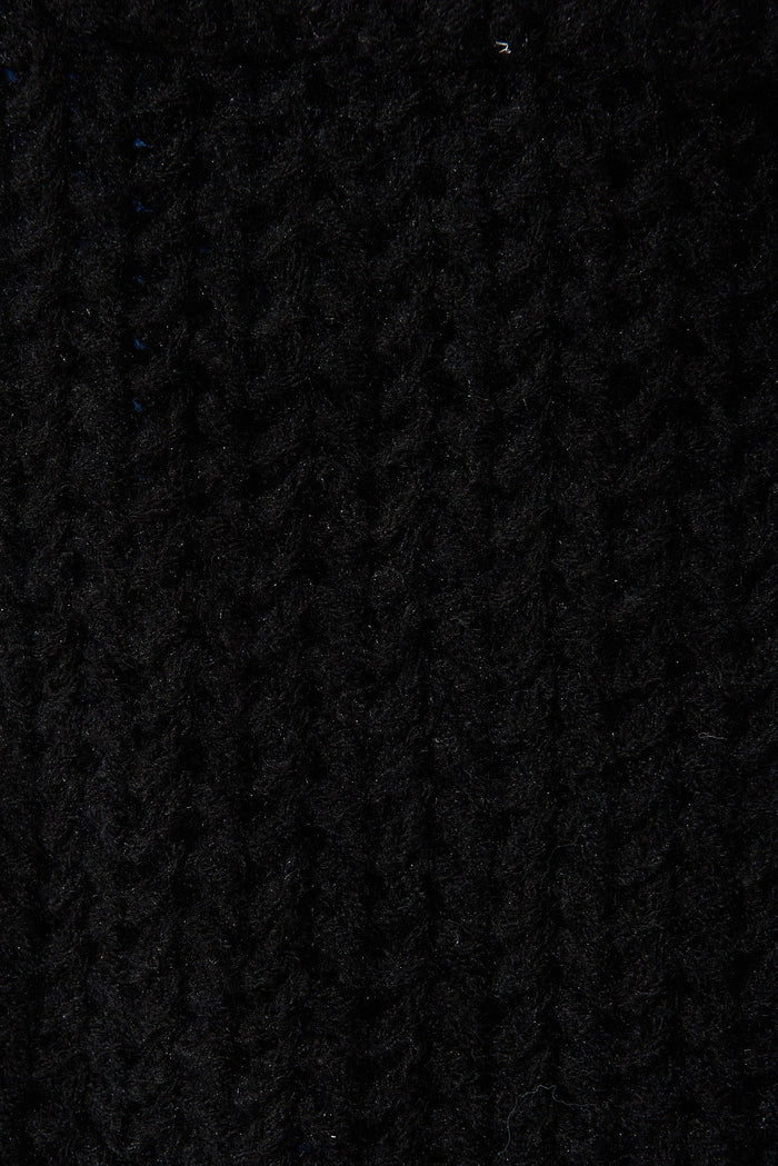 Ravensden Knit Cardigan In Black Wool Blend - fabric