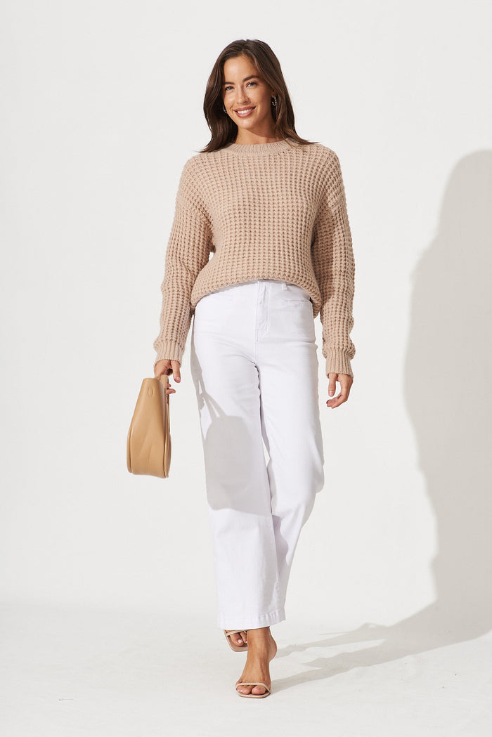 Sardinia Knit In Camel Wool Blend - full length