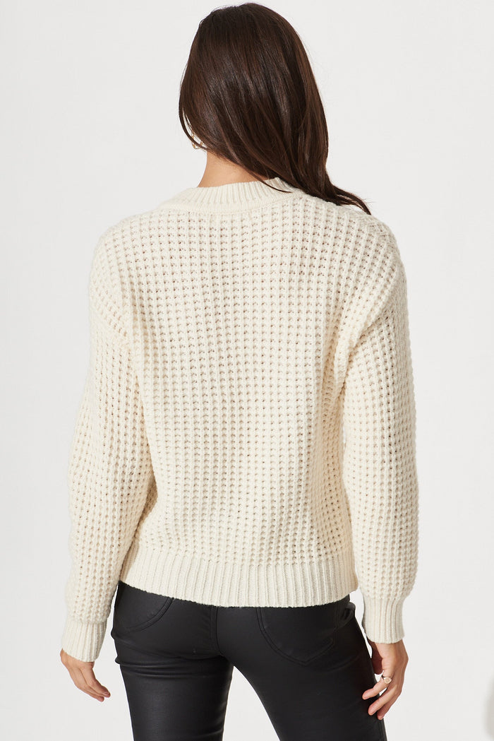 Sardinia Knit In Cream Wool Blend - back