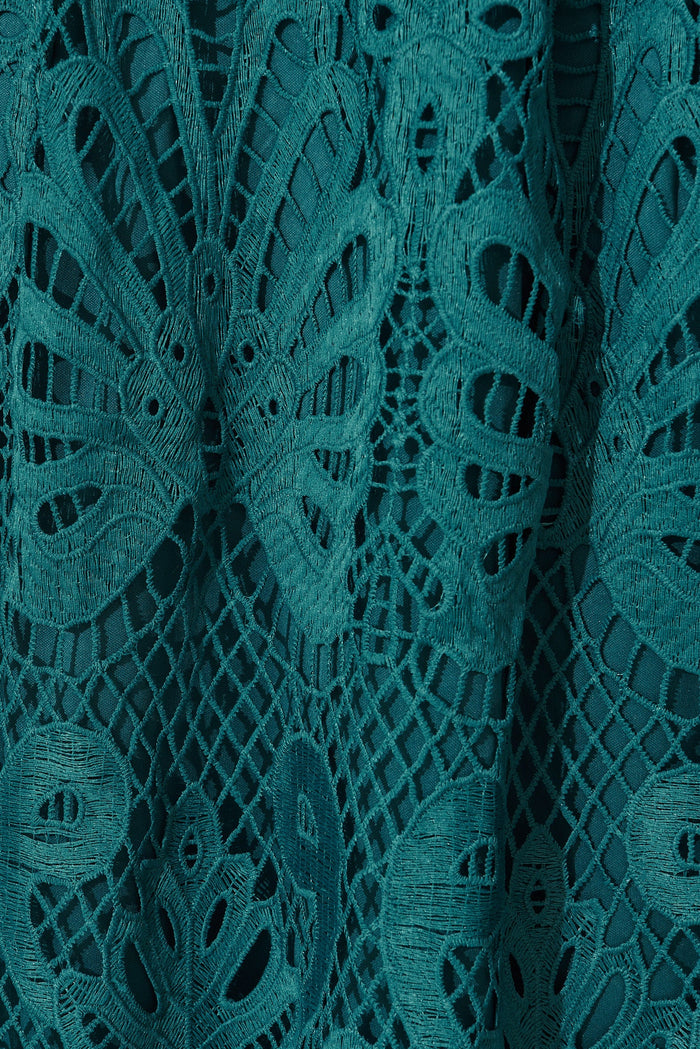 Tillie Lace Maxi Dress In Emerald - fabric