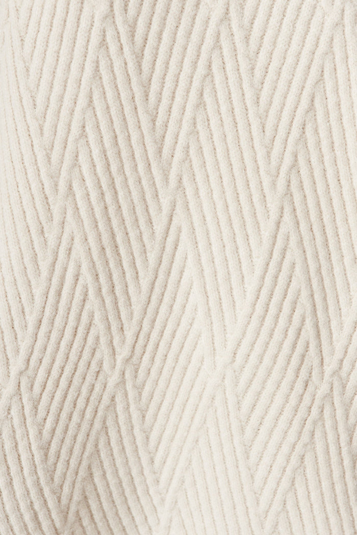 Anguilla Knit Dress In Cream Wool Blend - fabric