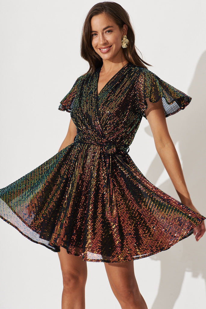 Amoretto Dress In Multi Sequin - St Frock (Dev)