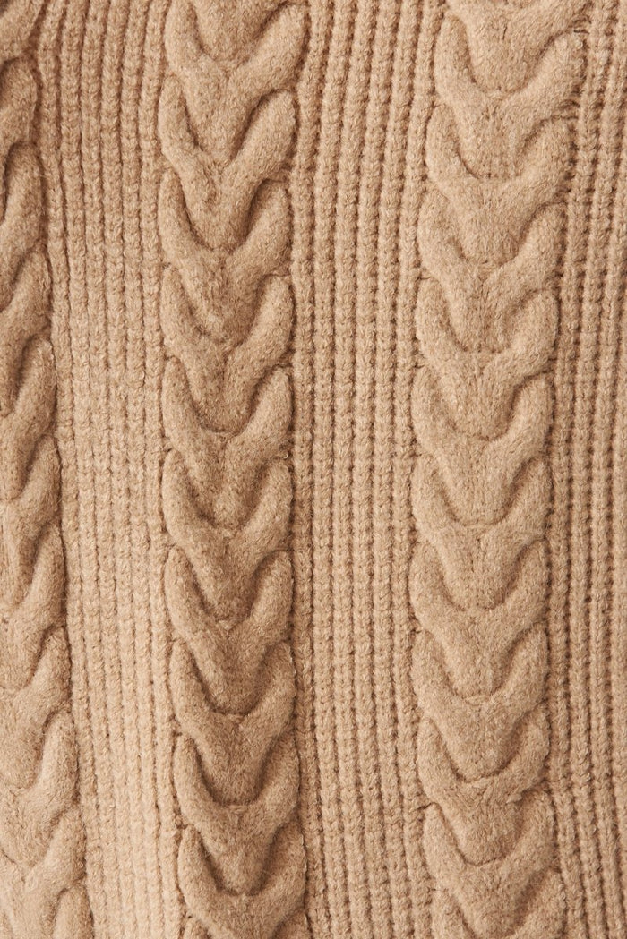 Cebu Knit Cardigan In Camel Wool Blend - St Frock (Dev)