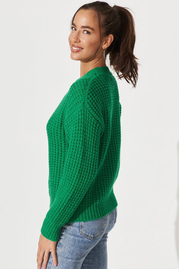 Sardinia Knit In Green Wool Blend - side