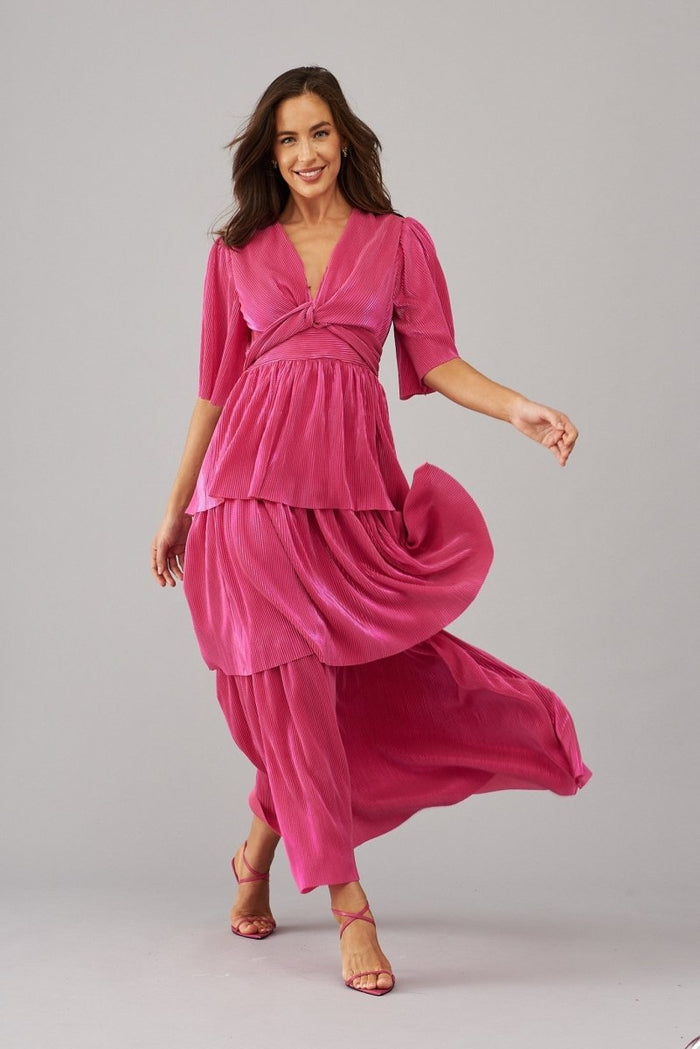 Carnation Maxi Dress In Pink Lurex - St Frock (Dev)