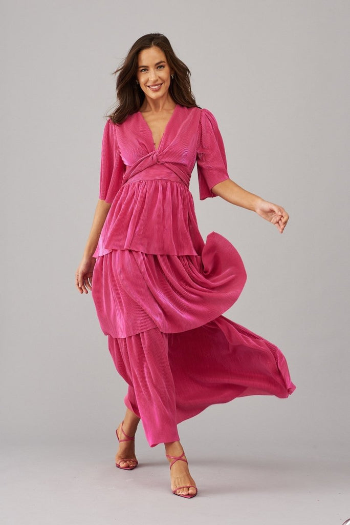 Carnation Maxi Dress In Pink Lurex - St Frock (Dev)