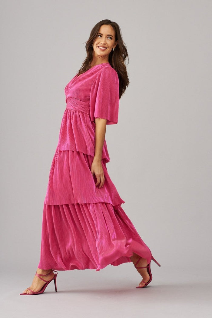 Carnation Maxi Dress In Pink Lurex - St Frock (Dev)