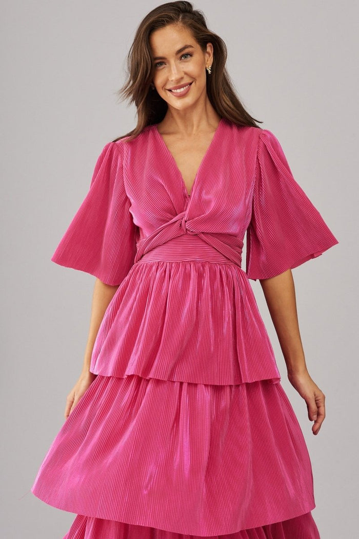 Carnation Maxi Dress In Pink Lurex - St Frock (Dev)