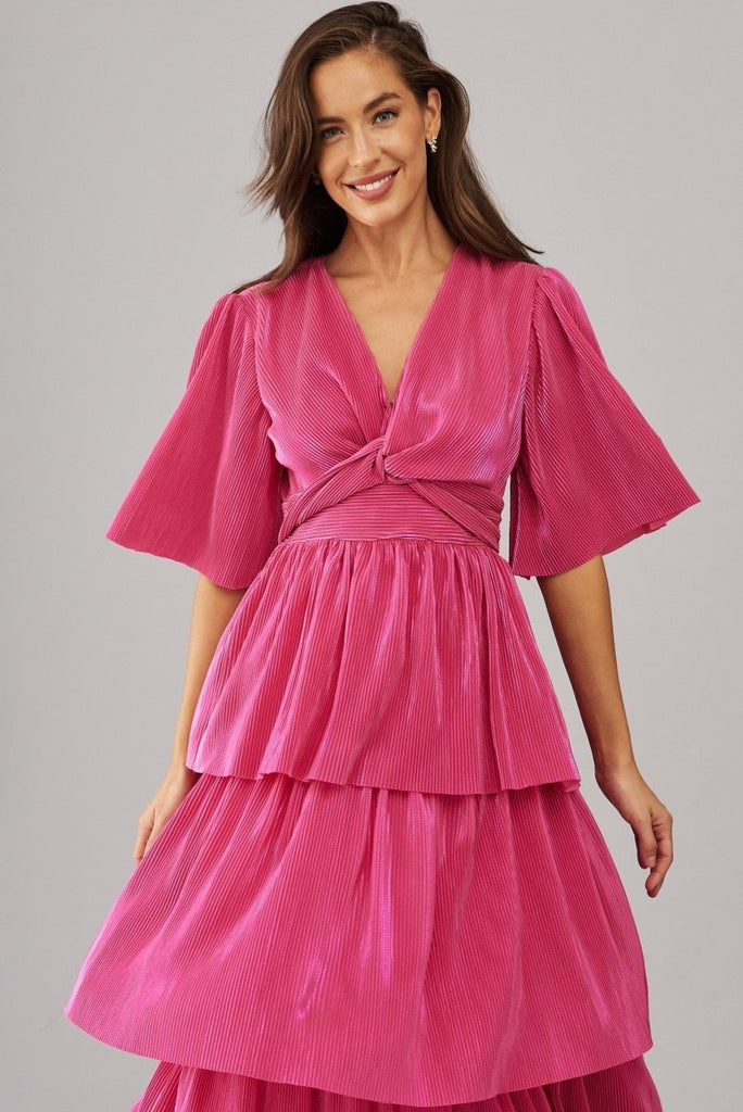 Carnation Maxi Dress In Pink Lurex - St Frock (Dev)