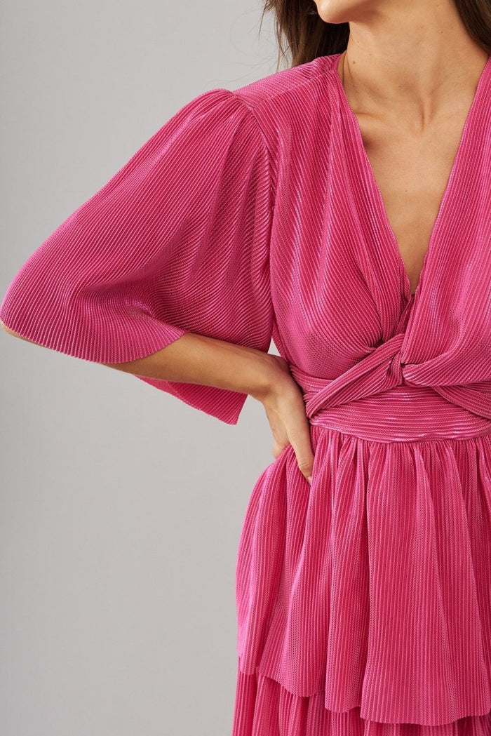 Carnation Maxi Dress In Pink Lurex - St Frock (Dev)